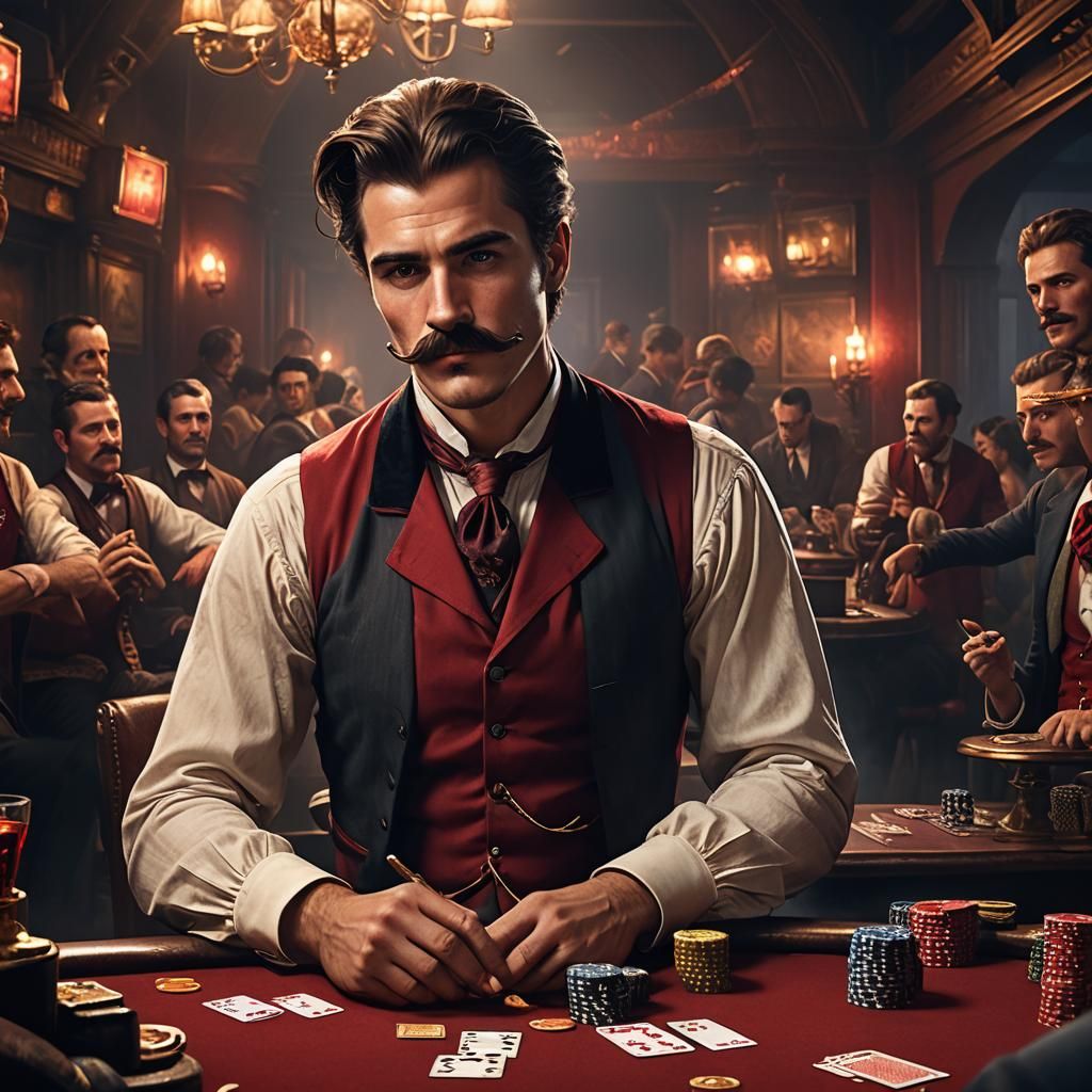 Poker Dealer in Hell: Detailed Matte Painting