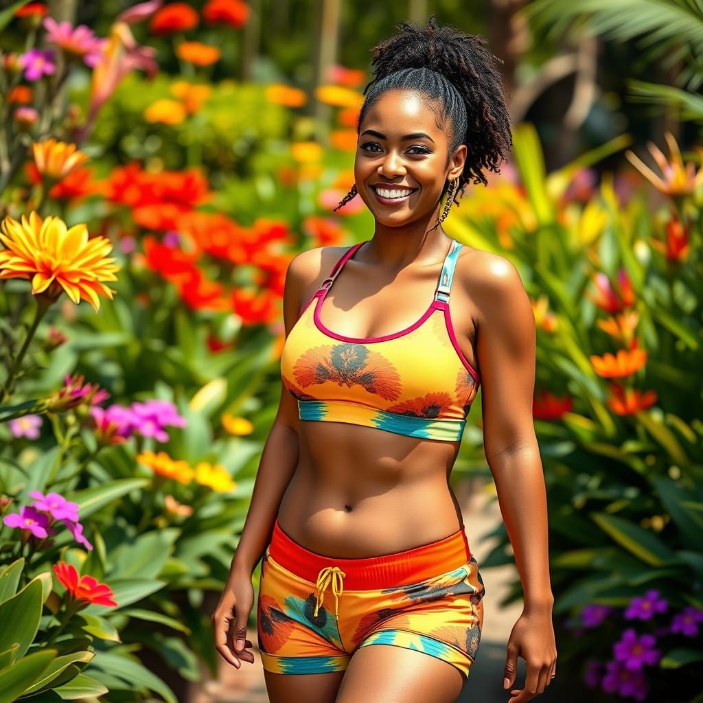 Radiant Beauty in a Vibrant Botanical Garden