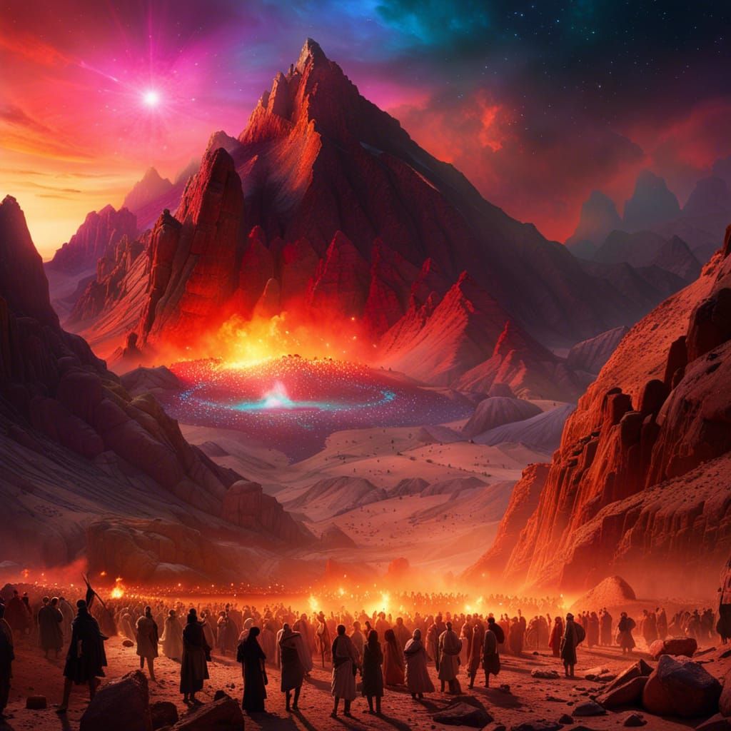 Biblical Riot Scene at Mount Sinai Peak