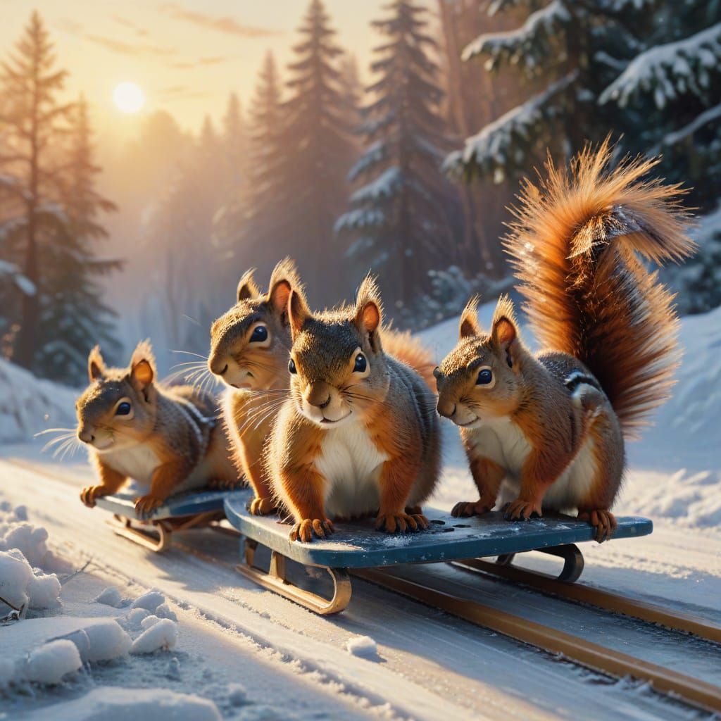 Vibrant Winter Olympic Scene in Gouache Style