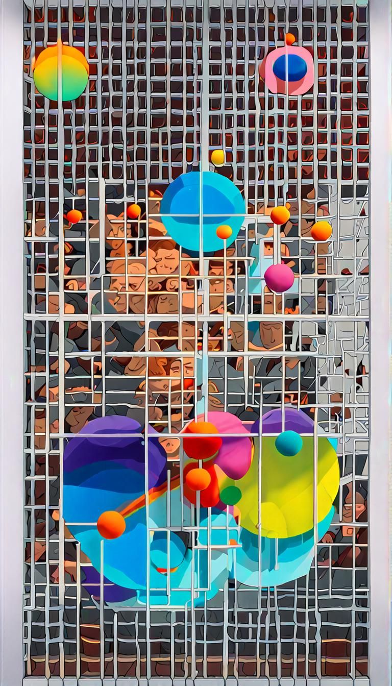 Gravitational Distortion of Space with Neon Accents