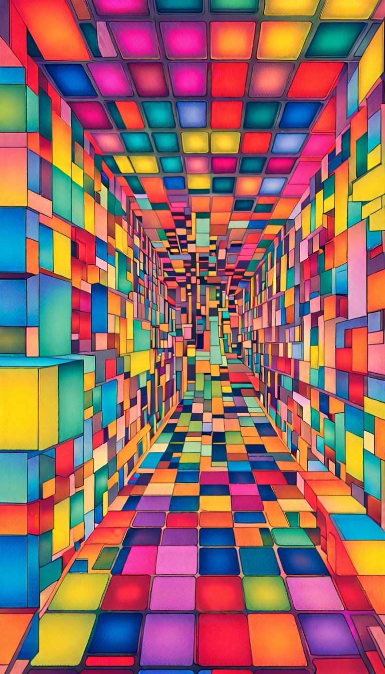 Gravitational Distortion of Space in Neon Colors