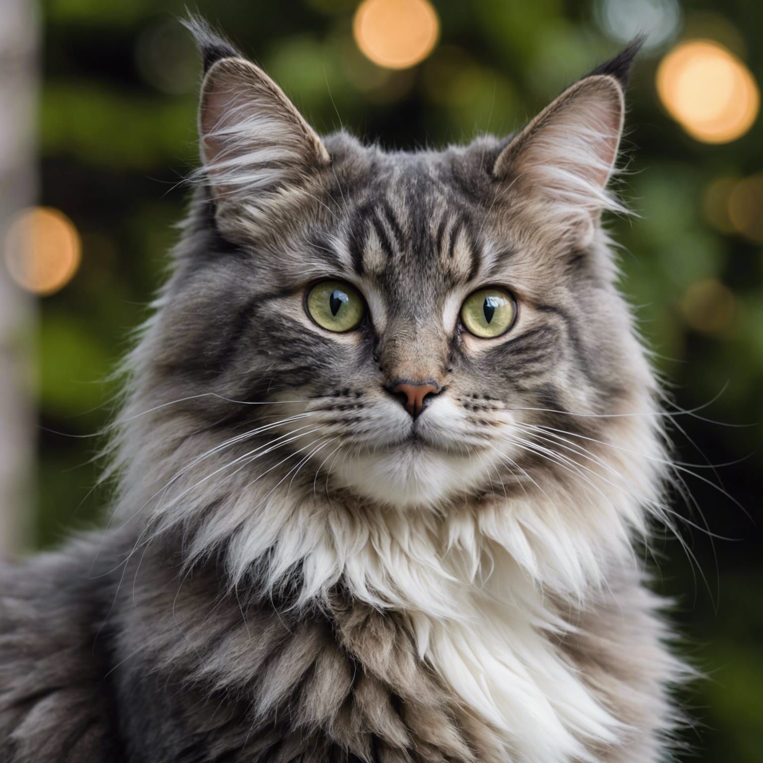 Battleship Grey Norwegian Forest Cat Portrait