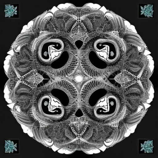 Devil Stone with Witches and Ghosts in Abstract Fractal