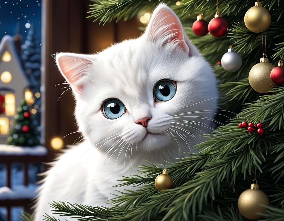 I'm doing....nothing! ๐๐น - Place 6th/32 3.26 out of 5 CATS / KITTENS under a Christmas tree Challenge hosted by Znar...