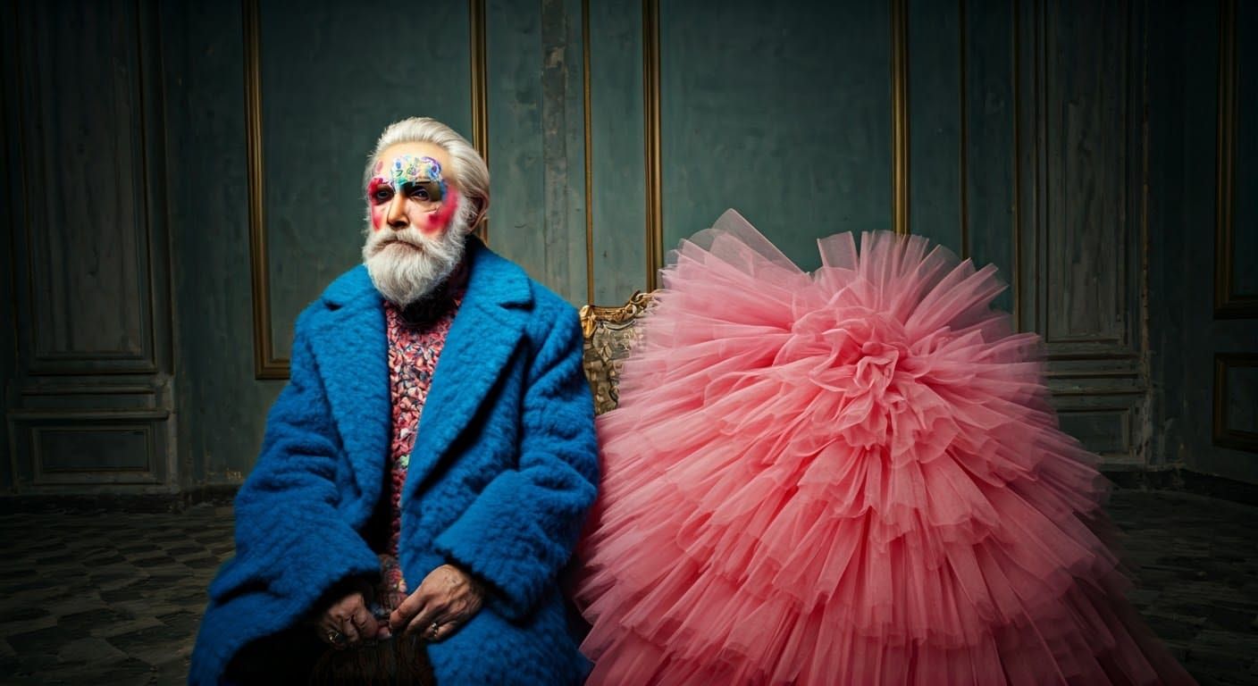 Elegant Septuagenarian in Decadent 1970s Glamour