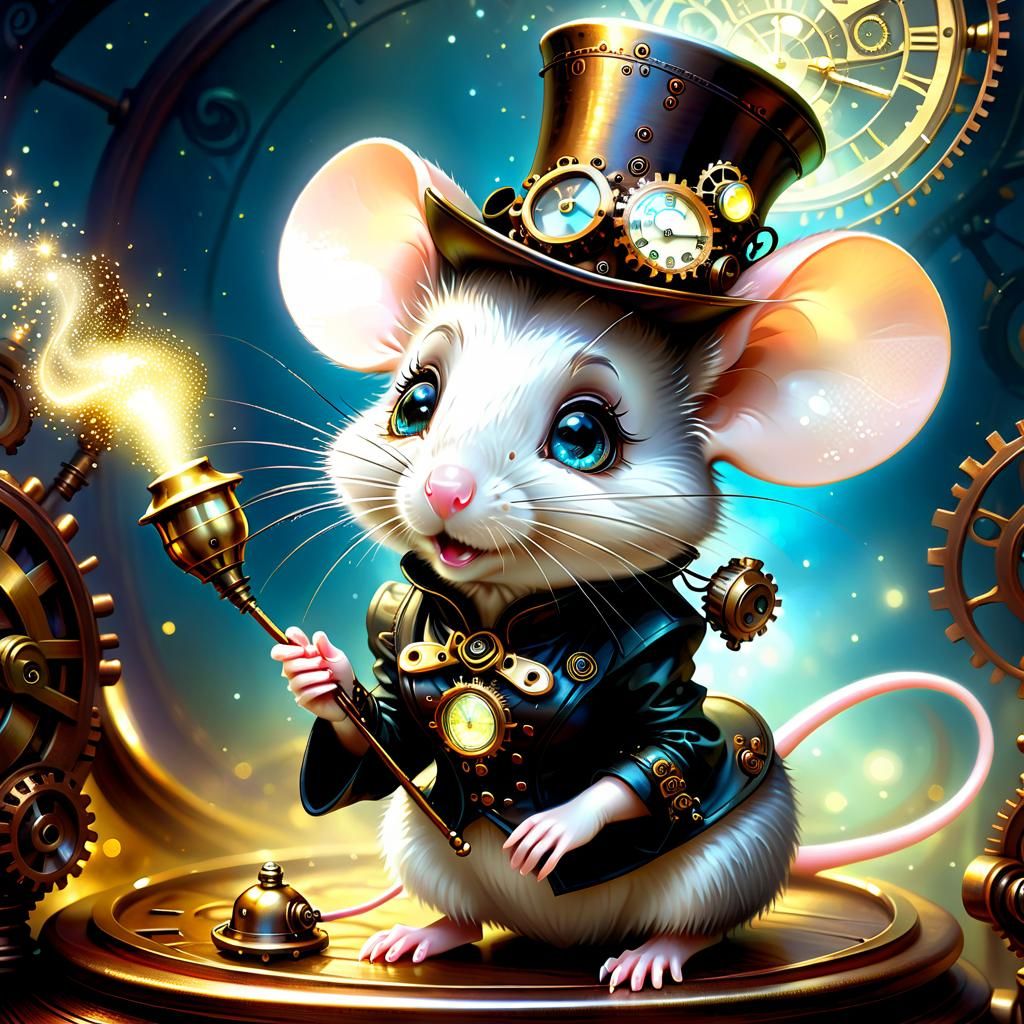 Steampunk Mouse Wizard