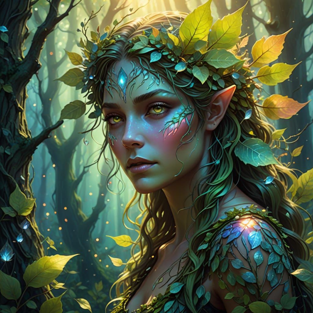 Ethereal Dryad in Enchanting Forest