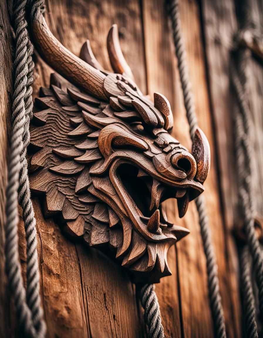 Viking Ship Dragon Prow Close-Up