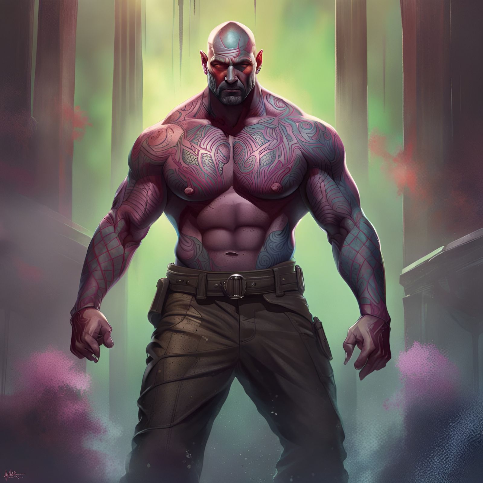 Drax the Destroyer: 8k Resolution Concept Art Portrait