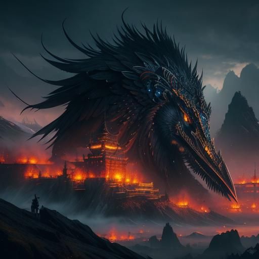 Odin with Huginn and Muninn: Fantasy Art