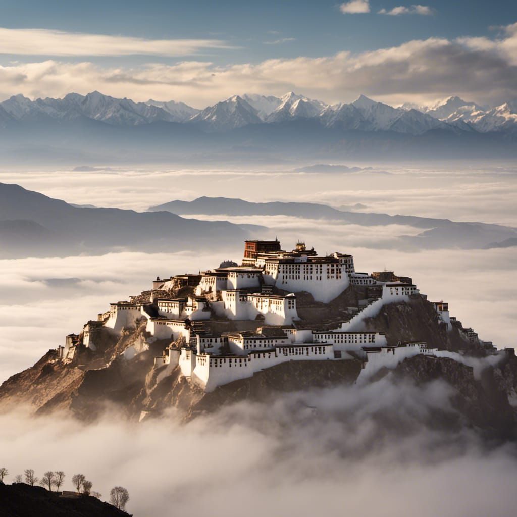 Ladakh Monastery Above Clouds: Cinematic Photography
