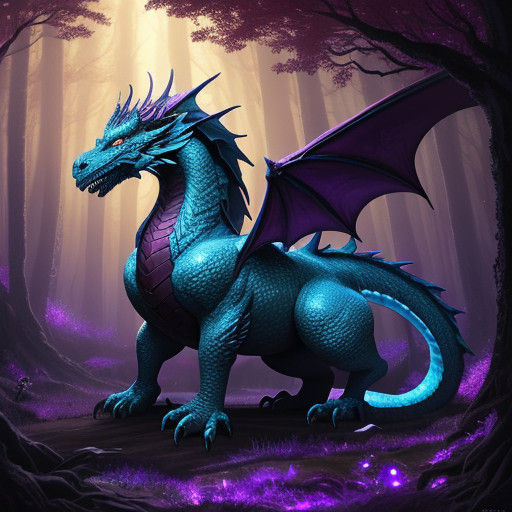 Regal Dragon Soars Through Vibrant Fantasy Realm in Cyberpun...