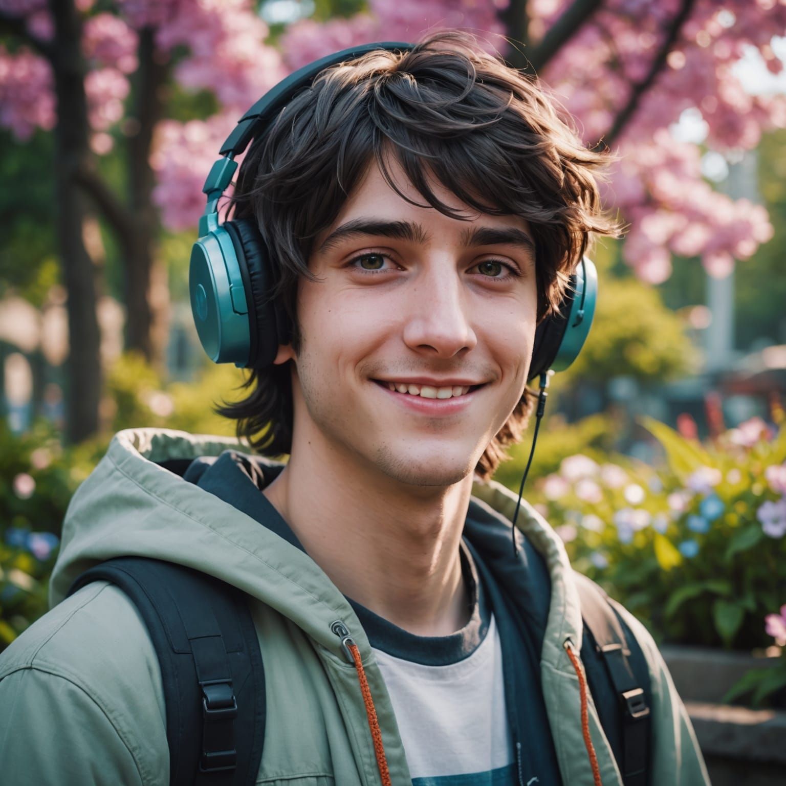 Smiling Figure in Perfect Biopunk Garden Portrait