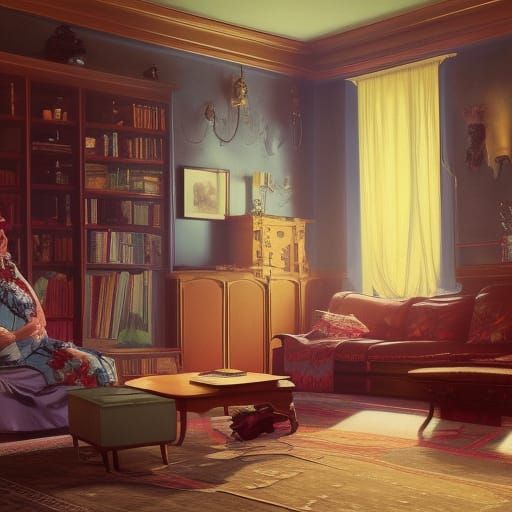 1950s Living Room Concept Art in 8k