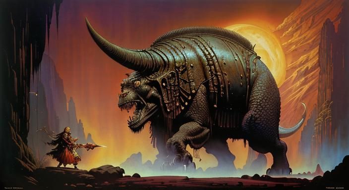 Ancient Cave Painting: Neon Fantasy Art