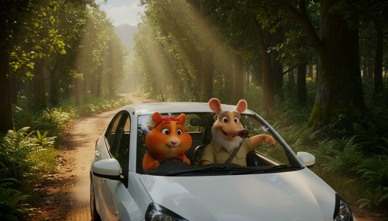 Hamster and Aardvark Drive Through Knysna Forest