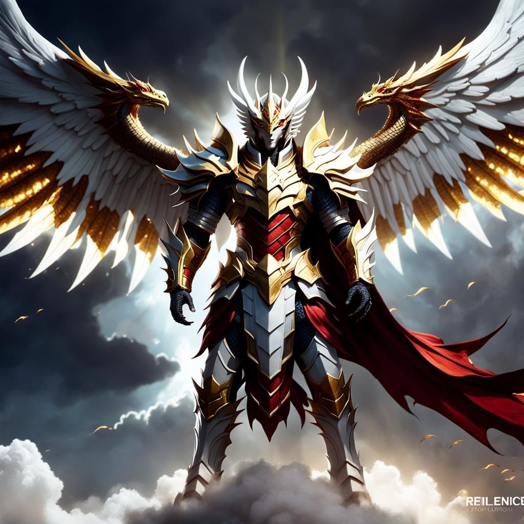 Dragon-God Descends: Epic Fantasy Art