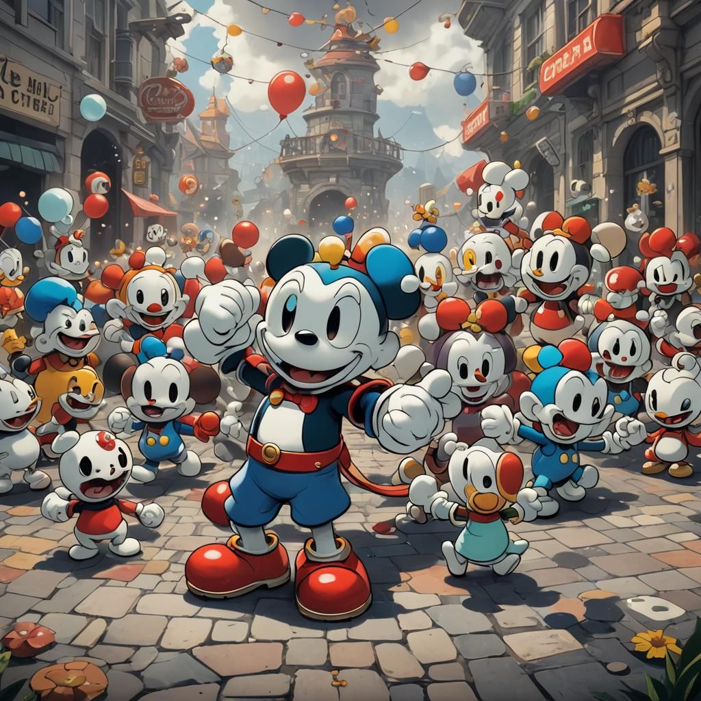 Cuphead Inspired 3D Anime Aesthetic Art