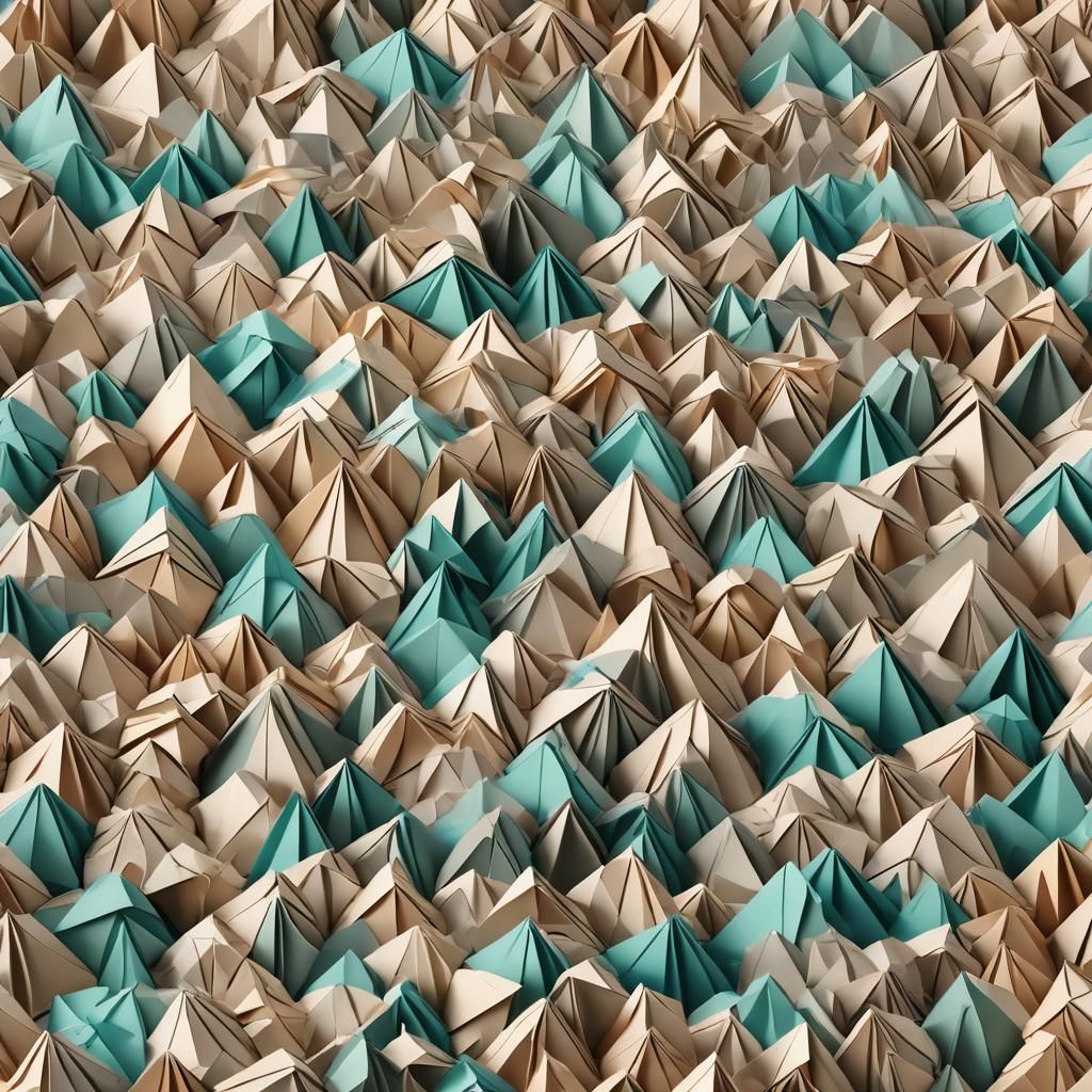 Origami Paper Folds Papercraft in 8K Resolution