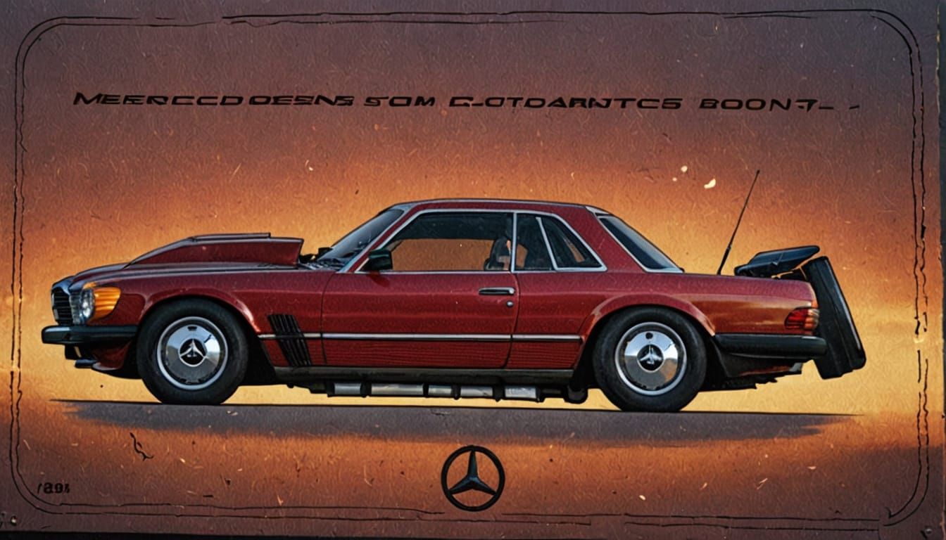 Modified 1980s Mercedes Benz in Hyperrealistic Digital Art