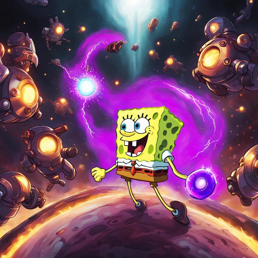 Spongebob Battles Iron Man in Infinite Void