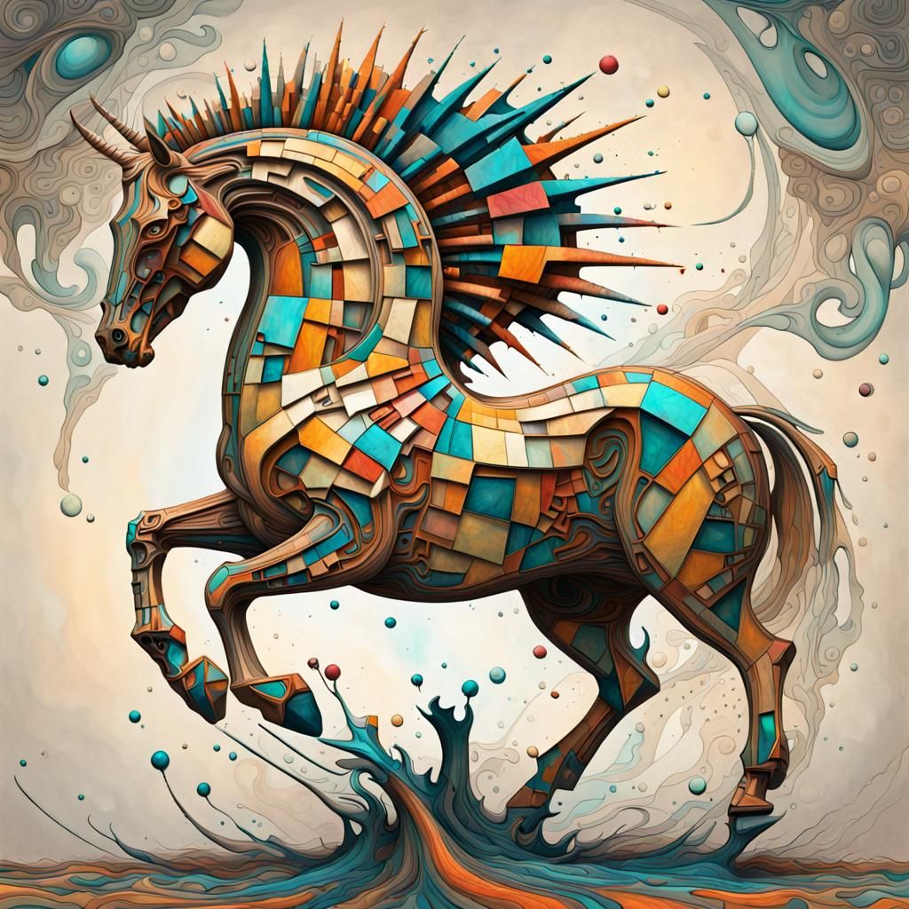 Visceral Hippopede in Abstract Mixed Media