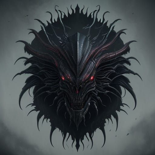 Cybernetic Xenomorph Takes Flight with Iridescent Wings