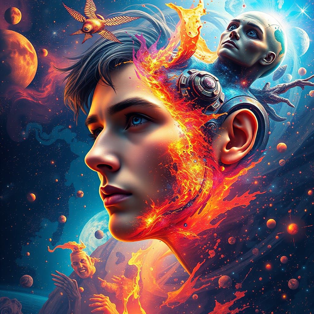 Colorful Futuristic Universe Splash Art