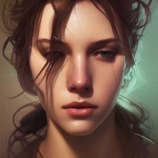 Depression Portrait in Hyperdetailed Art Nouveau Style