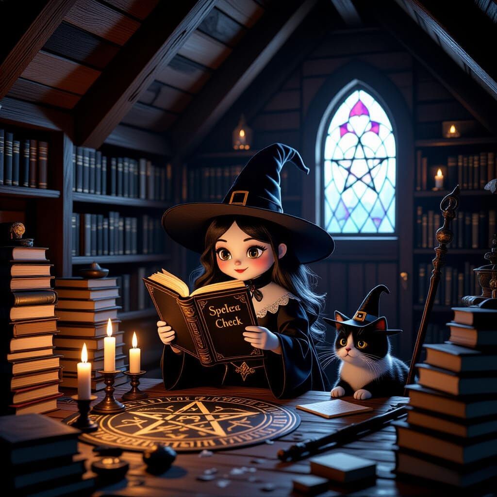 Cute Witch Uses Spell Check, Anime Style