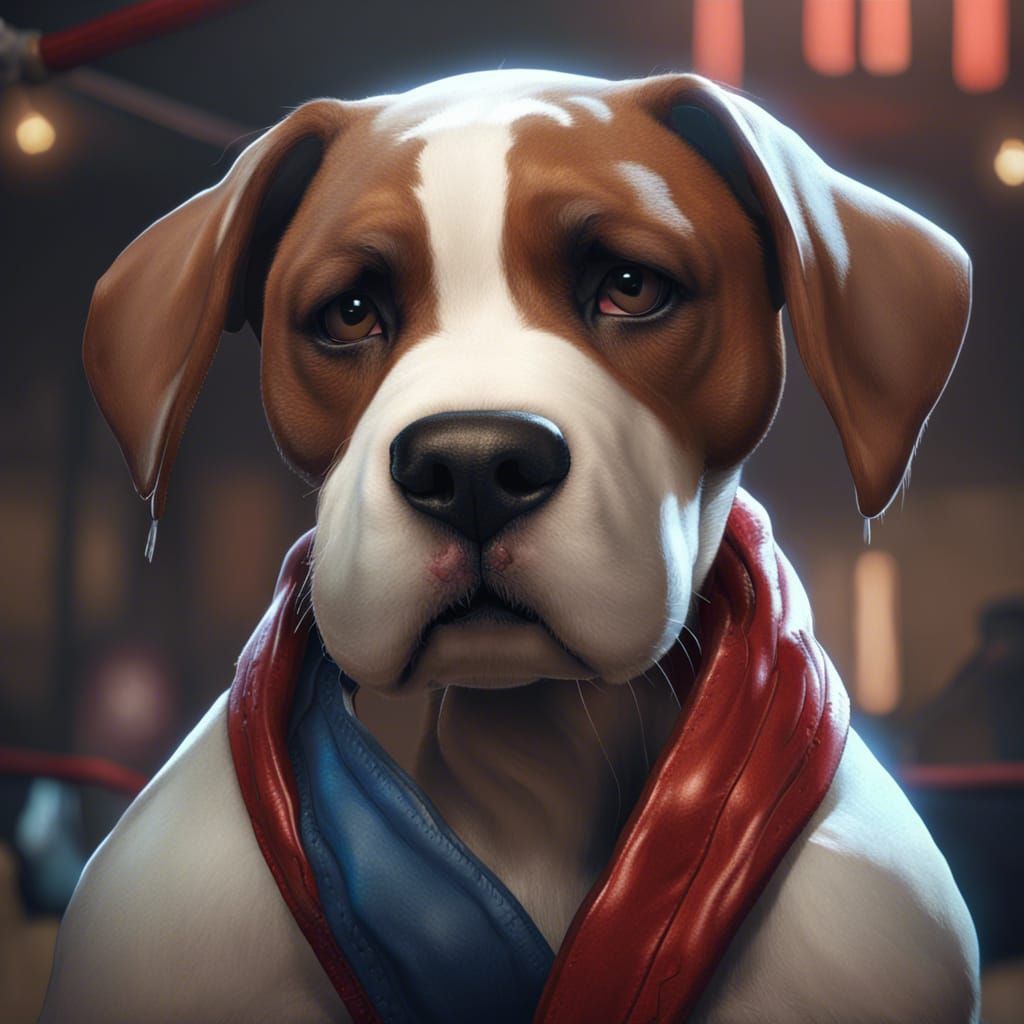 Snoopy the Dog as a Boxer: Hyperdetailed Portrait