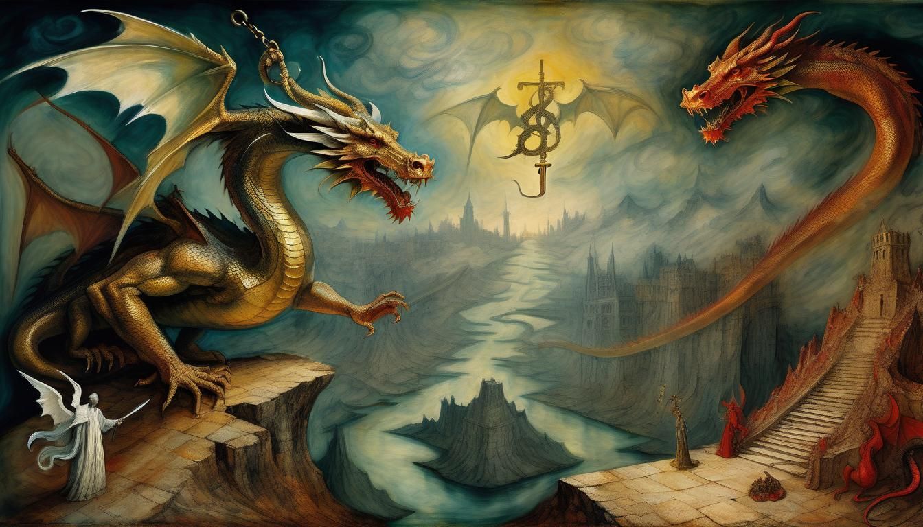 Angel Binding Satan: A Surrealist Masterpiece