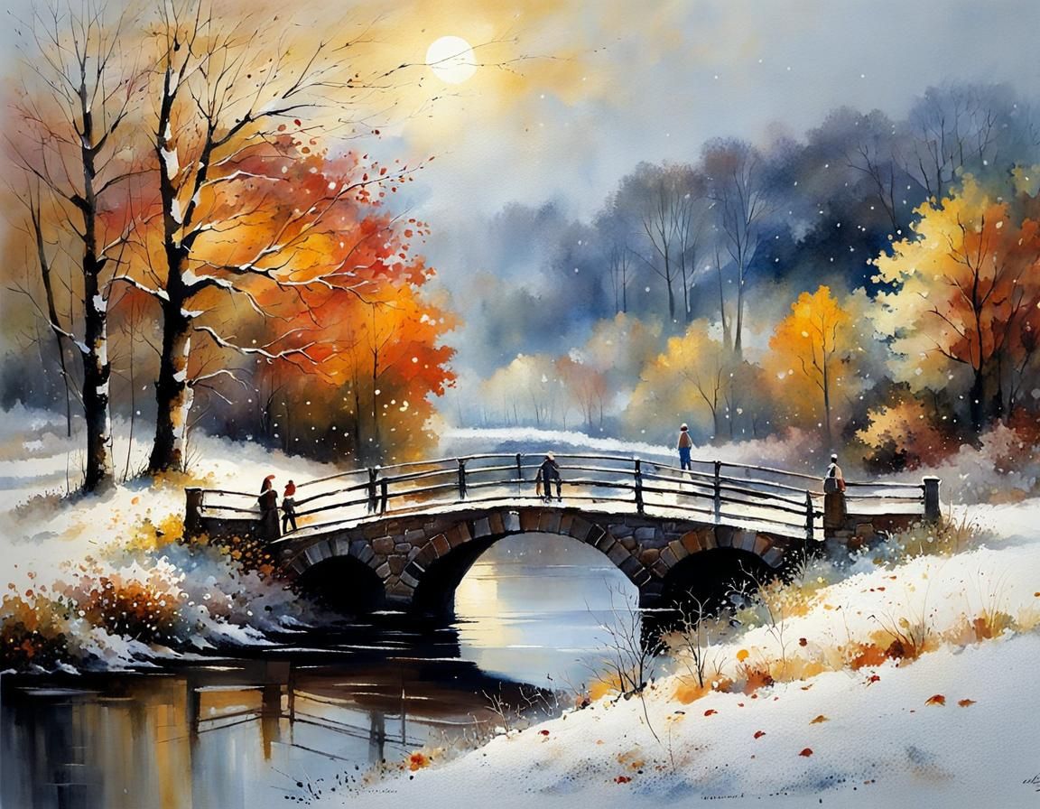 First Snow on a Quiet Autumn Evening