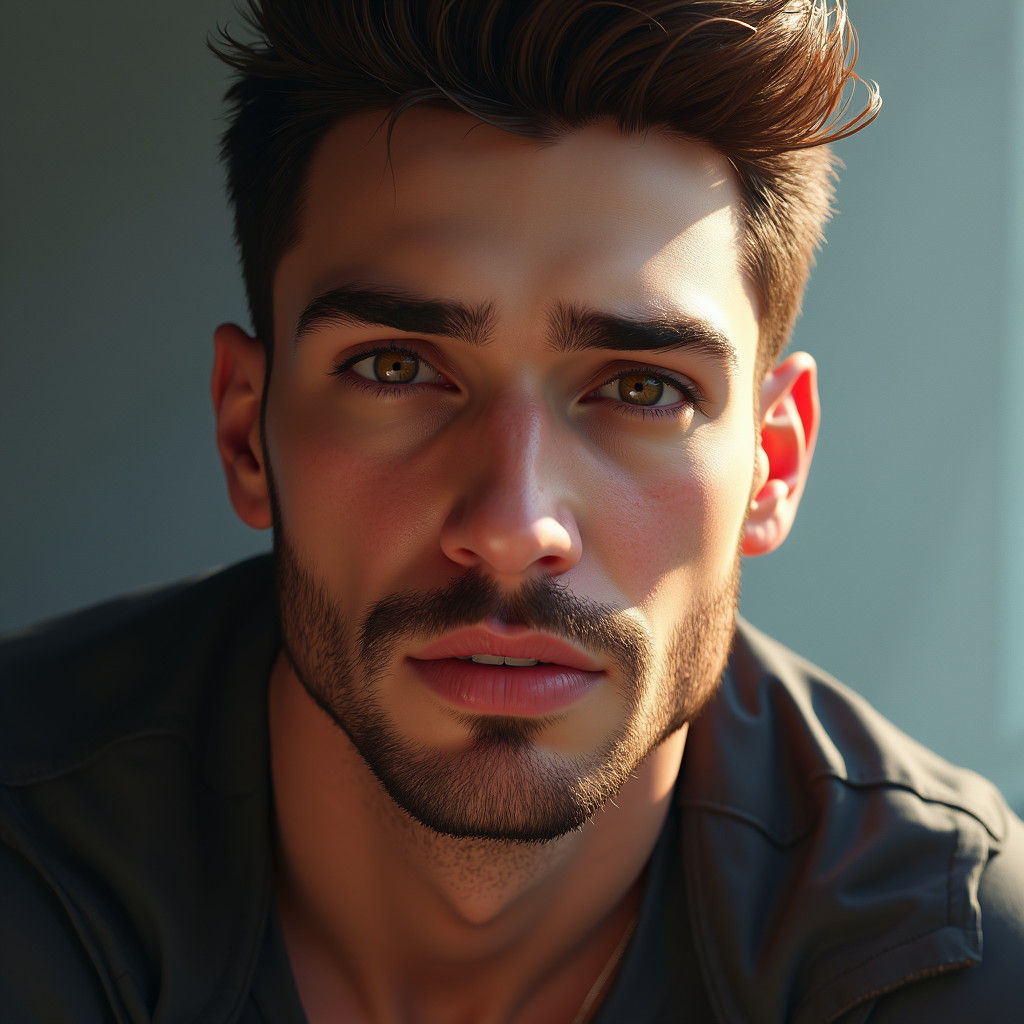 Handsome Man Portrait with Captivating Gaze