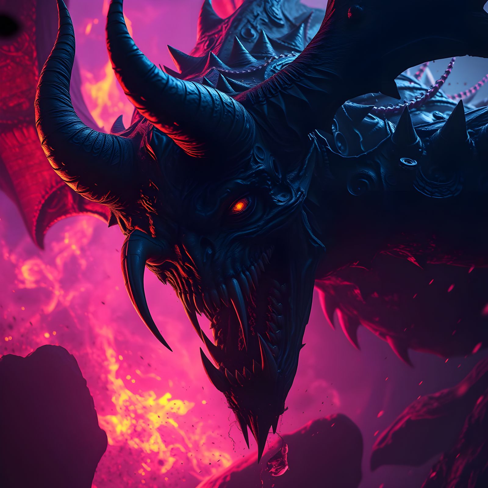 Dark Fantasy Demons in a Maelstrom of Anger