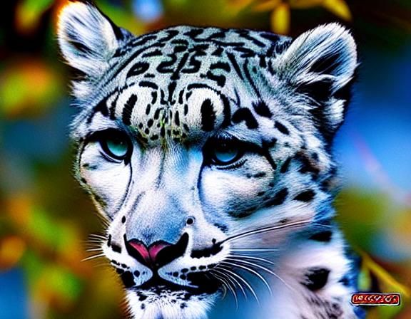 snow leopard comic book art, perfect, smooth