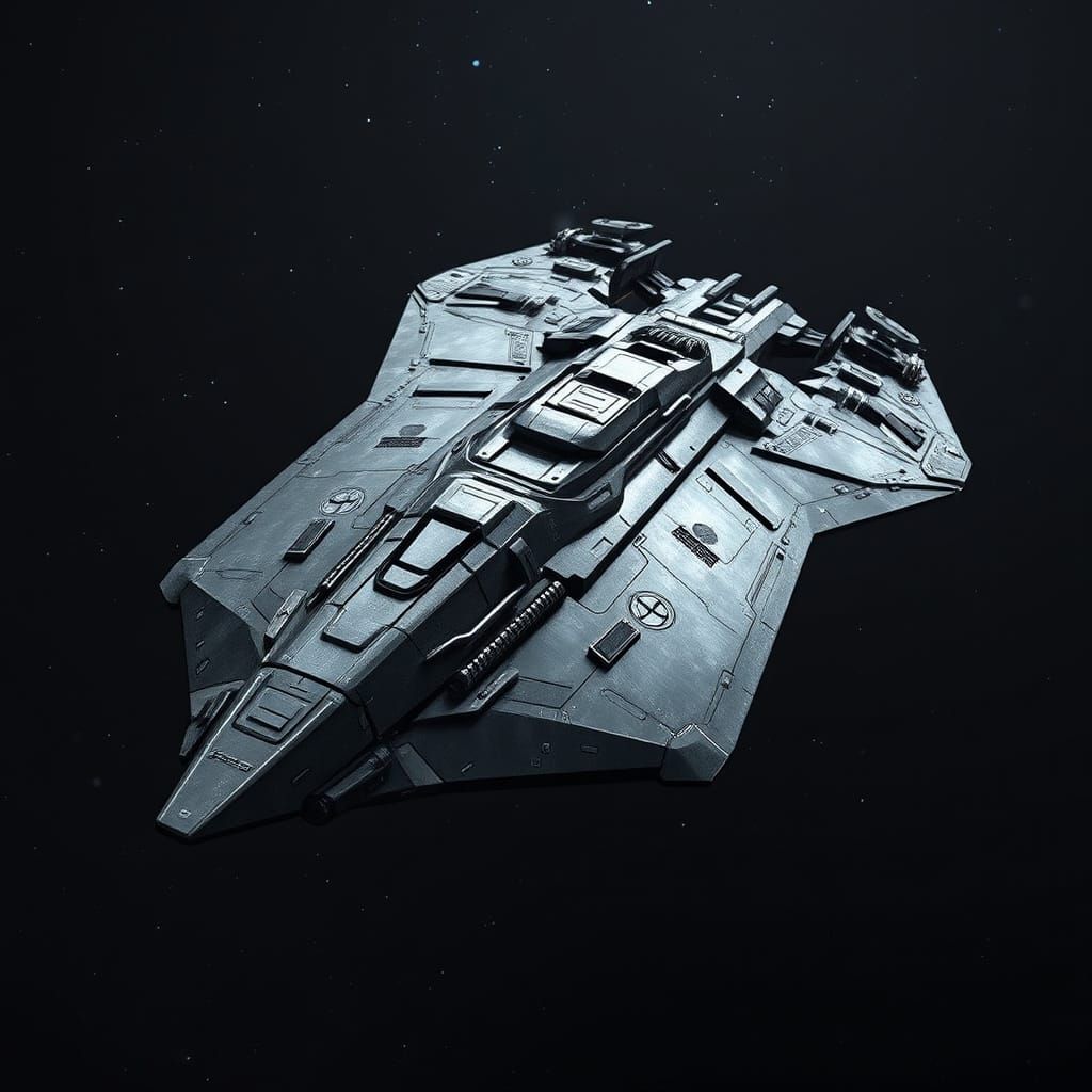 Cyberpunk Space Freighter Soars Through the Galaxy