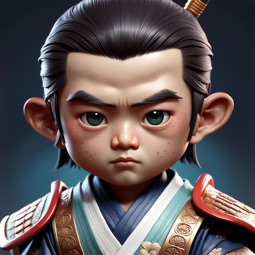 Chibi Samurai Porcelain Doll Concept Art