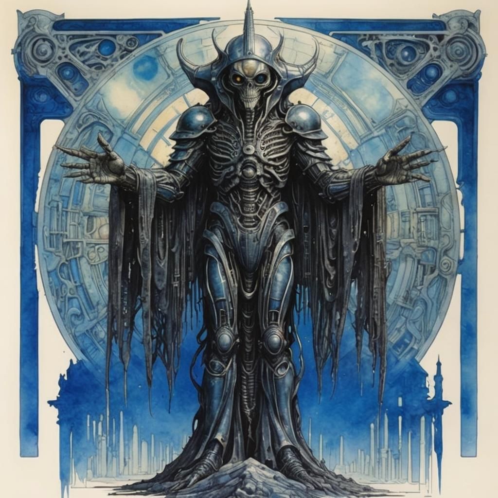 Giga Chad in Art Nouveau Mixed Media