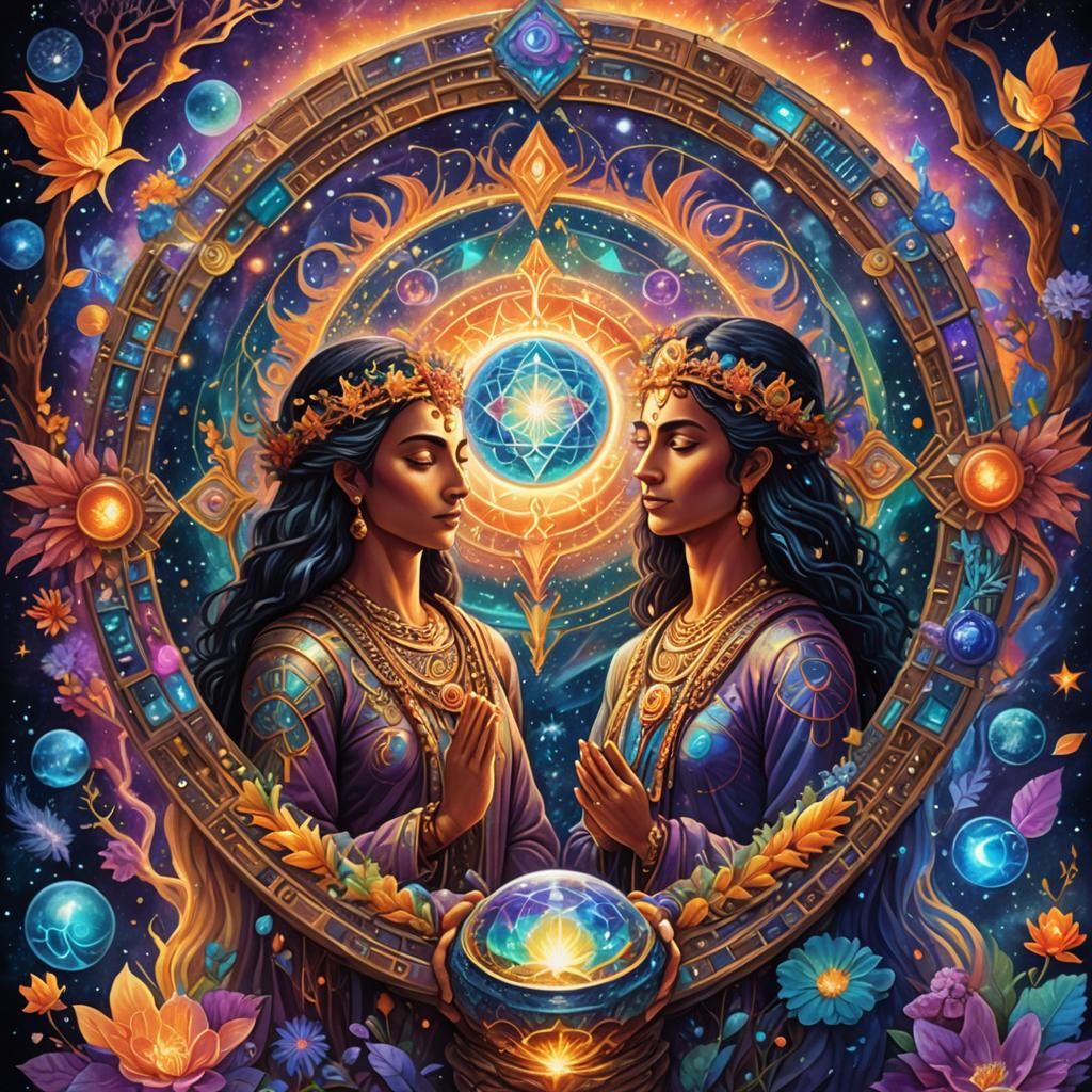 Holographic Twin Flame Sacred Stone Container by Amaringo