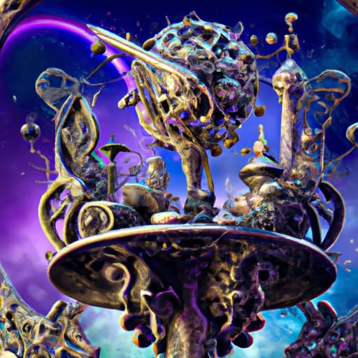 Cosmic Universe Displayed on Silver Filigree Stand