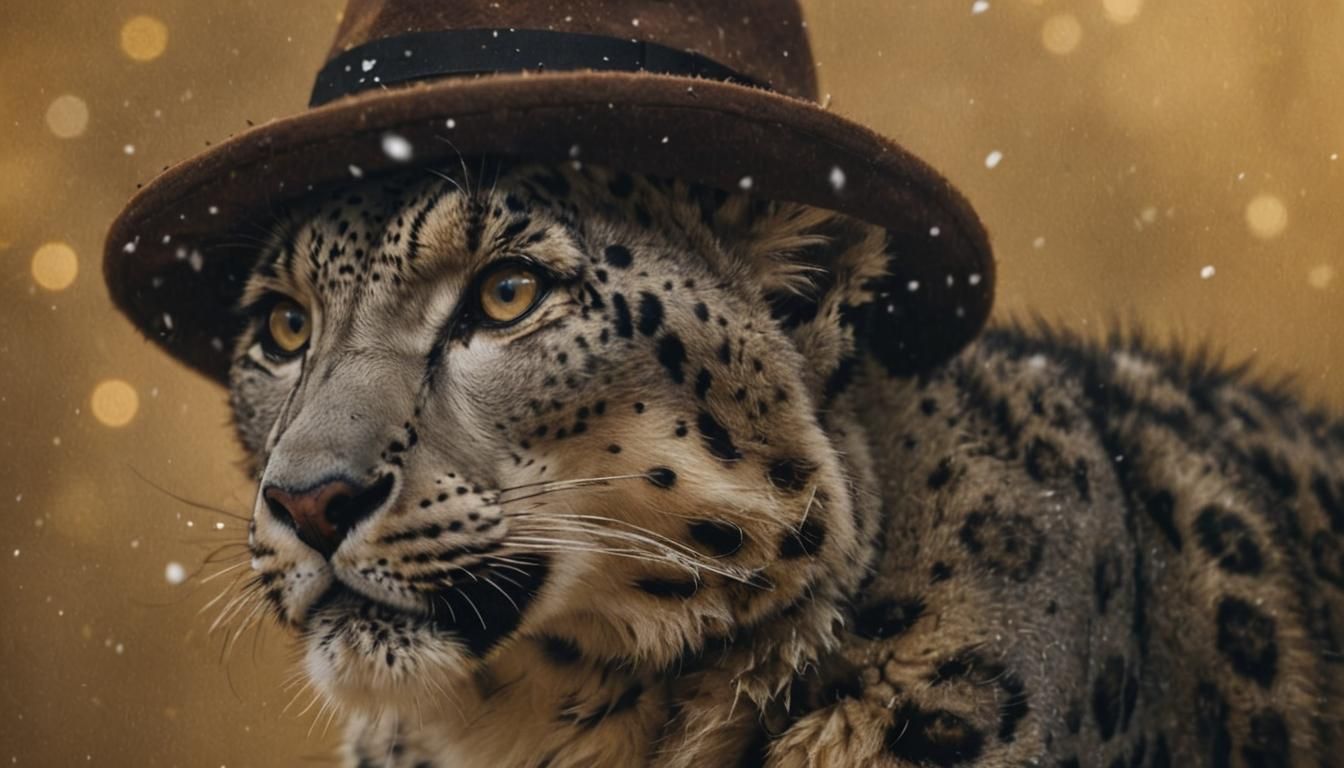 Snow Leopard in Macro Photography Style