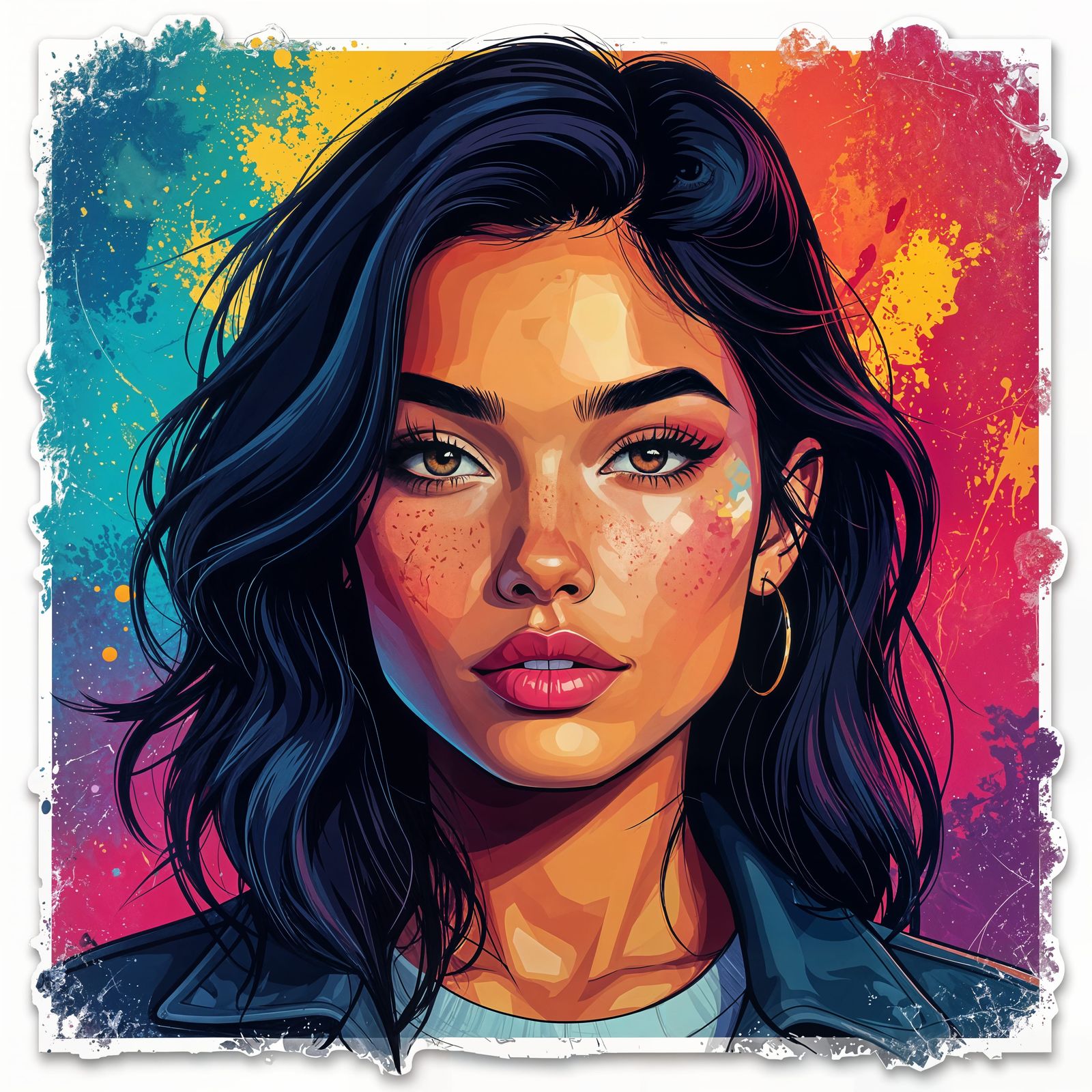 Hyperrealistic Phoronic Stickers with Dramatic Lighting