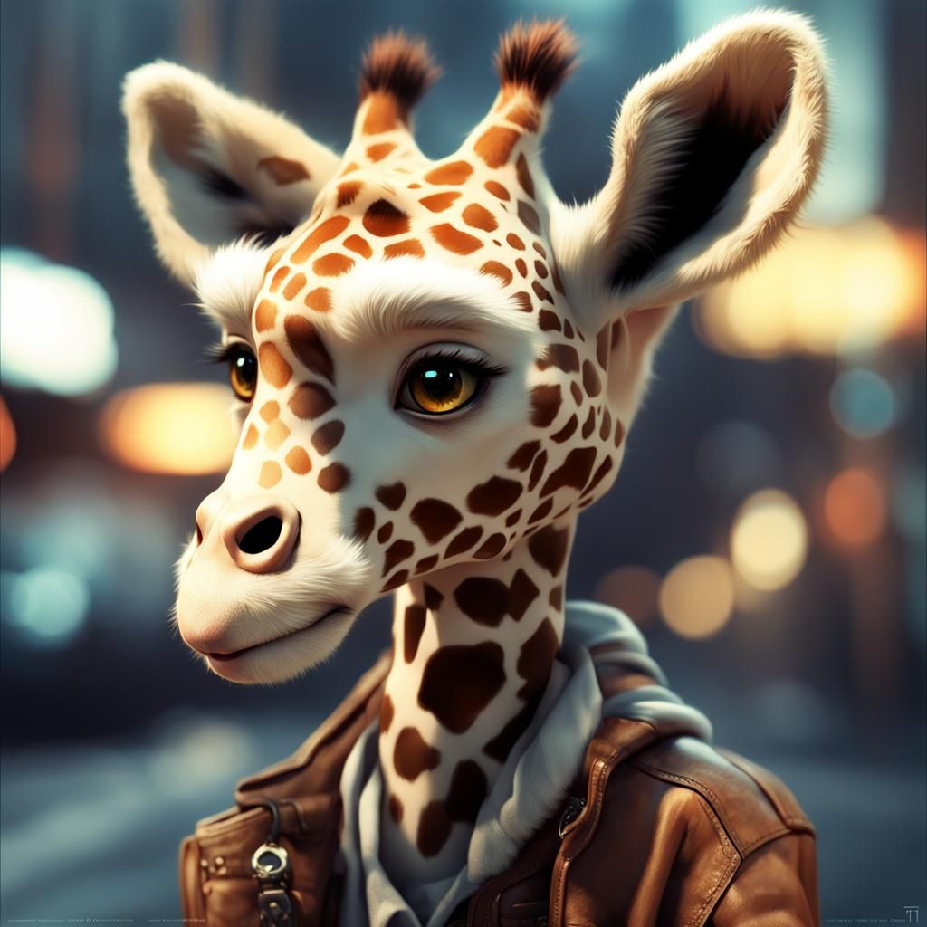 Adorable Chibi Giraffe Character Art