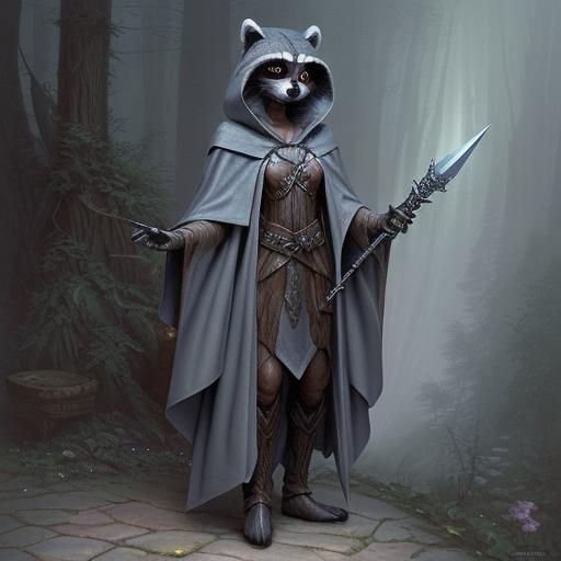 Raccoon Thief in Ethereal Fantasy Style