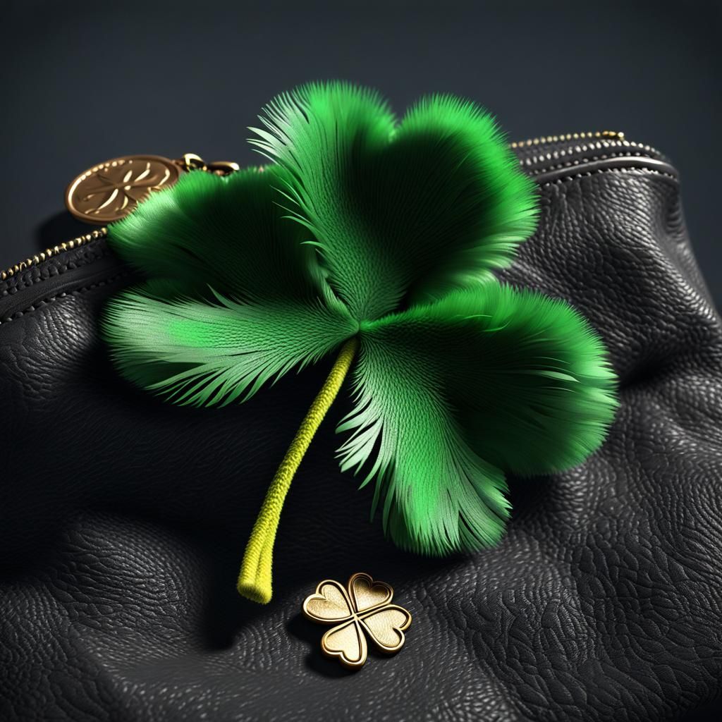Lucky Four Leaf Clover Feather!