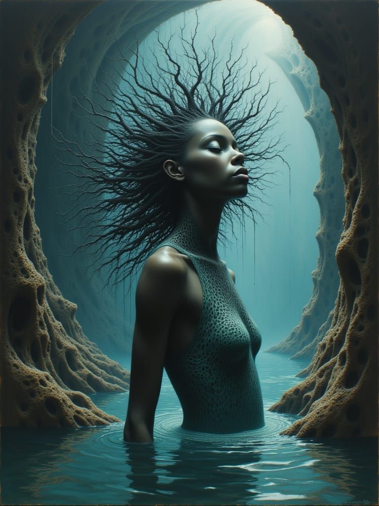 Mami Wata African Water Goddess in Mystical Aquatic Realm