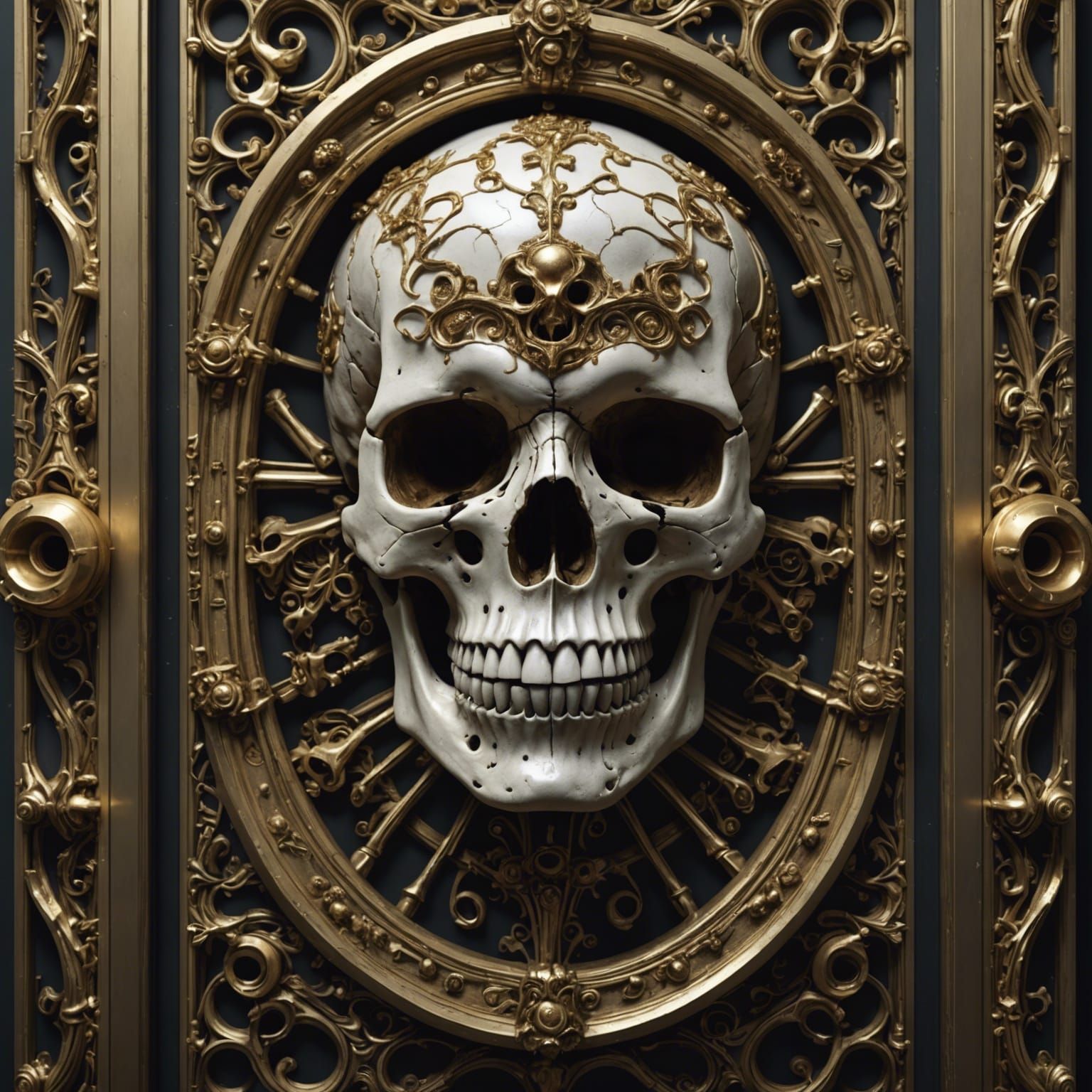 Troubled Psyche: Hyperrealistic Skull with Esoteric Symbols
