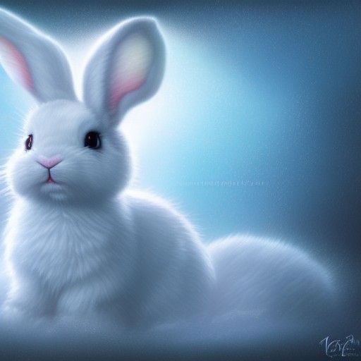 Kawaii Chibi Bunny in Ethereal Fantasy Style